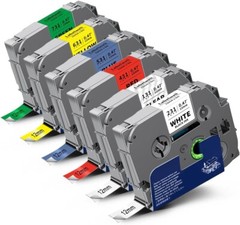 6PK Label Maker Tape 12mm Laminated for Brother P-Touch TZ-231 TZe-231 PT-D210