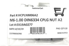 (10) M6-1.00 Stainless Steel DIN6334 Metric Hex Coupling Nuts (18mm Long) A2-70