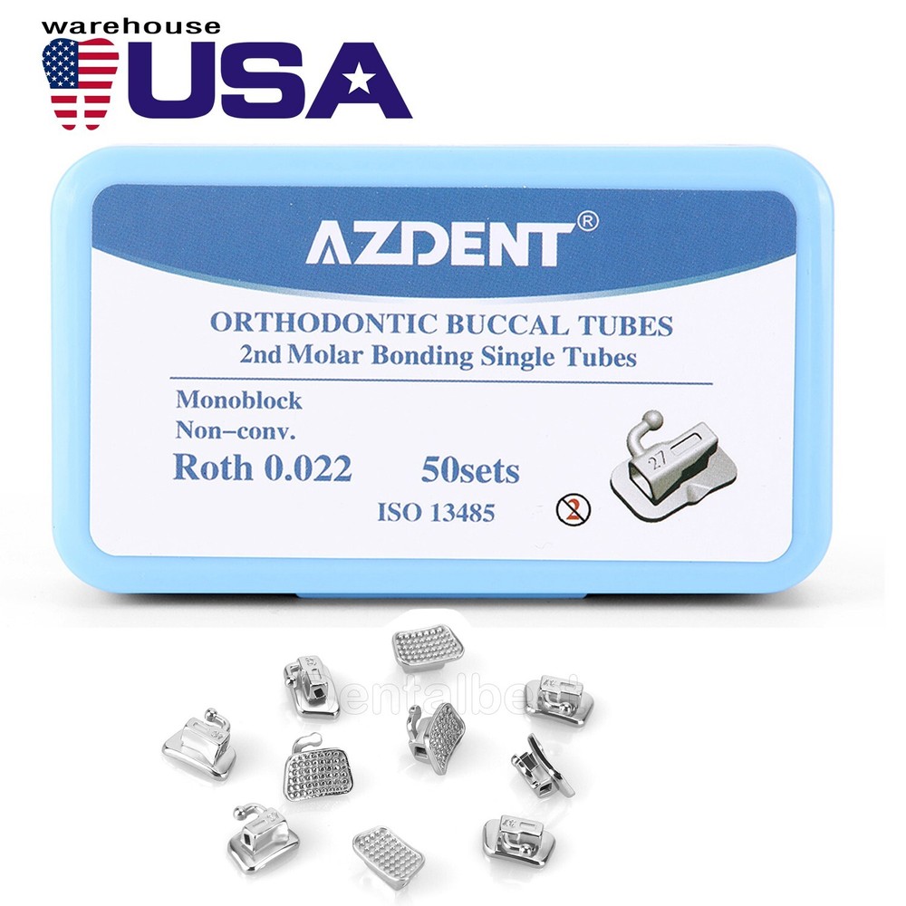 Dental Tubos bucales de ortodoncia Bondabe 2do Molar Roth 0.022 Monoblock AZDENT