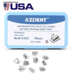 Dental Tubos bucales de ortodoncia Bondabe 2do Molar Roth 0.022 Monoblock AZDENT