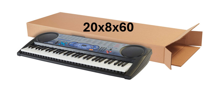 20″ x 8″ x 60″ CARDBOARD BOX – 275 lb – SIDE LOADING – SINGLE – KEYBOARD BOX