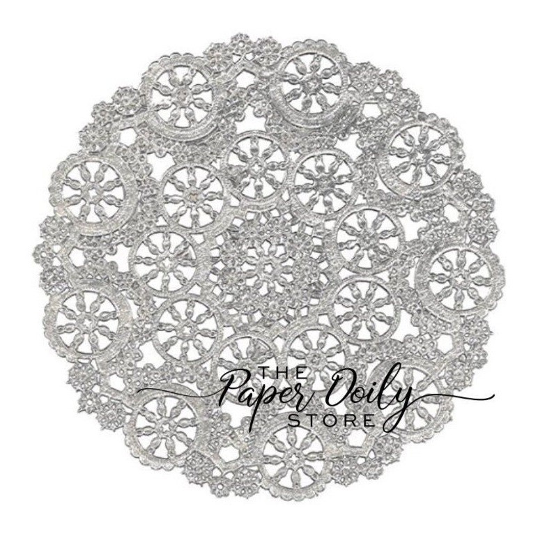 50 – 4″ VINTAGE SILVER Metallic Paper Doilies | Silver Coasters, Craft Doilies