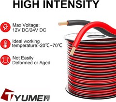 40FT Red & Black LED Extension Wire – Ideal for Home & Commercial Use