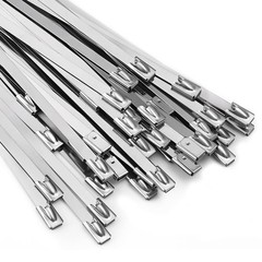 Metal Zip Ties 11.8 inch 100pcs 11.8x 0.18 x 0.01 inches (L*W*T), Silver