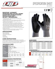 12- 42-874 MaxiFlex Foam Nitrile Grip Palm Coated PROTECTIVE WORK GLOVES MEDIUM