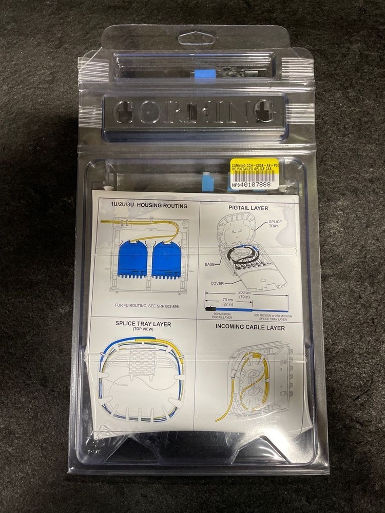 Corning CCH-CS06-A9-P00RE Fiber Optic Splice Cassette 6-Fiber LC Duplex