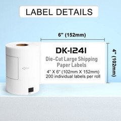 4X6 Large Paper Shipping Labels DK-1241 for Brother QL-1100 QL-1060N + Cartridge