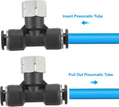 Female Branch Tee 1/4 Inch Tube OD X 1/8FNPT Thread Push to Connect