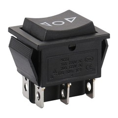 1-Pack Momentary Rocker Switch – Black, 16A, 250VAC, ON/Off/ON DPDT, Snap-in …