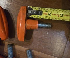 1/2″-13 Thread Thumb Screws – T Wing Orange Knob – 4 Pack – USA