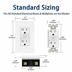 GFI GFCI Outlet 20 Amp Tamper Resistant Weather Resistant Receptacles Self-Test