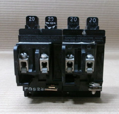 LOT OF 2 Pushmatic P2020 Twin Pole 20 Amp 120V Circuit Breaker (w/ Shield)