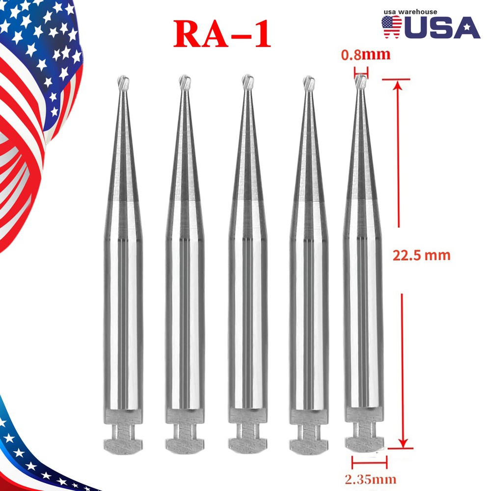 1-20 packs Dental Low Speed RA Round Carbide Bur for Slow Speed Latch RA1-RA8 DL