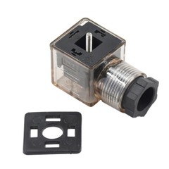 DIN 43650 Type-A 3 Prong Connector Plug For Solenoid Valve Coil DC 12V 24V