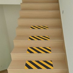 6Pcs Multi Width Black Yellow Safety Warning Tape Waterproof Adhesive Mark Tape