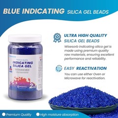 2 LBS Blue to Pink Indicating Silica Gel Beads, Reusable Silica Gel Desiccant…