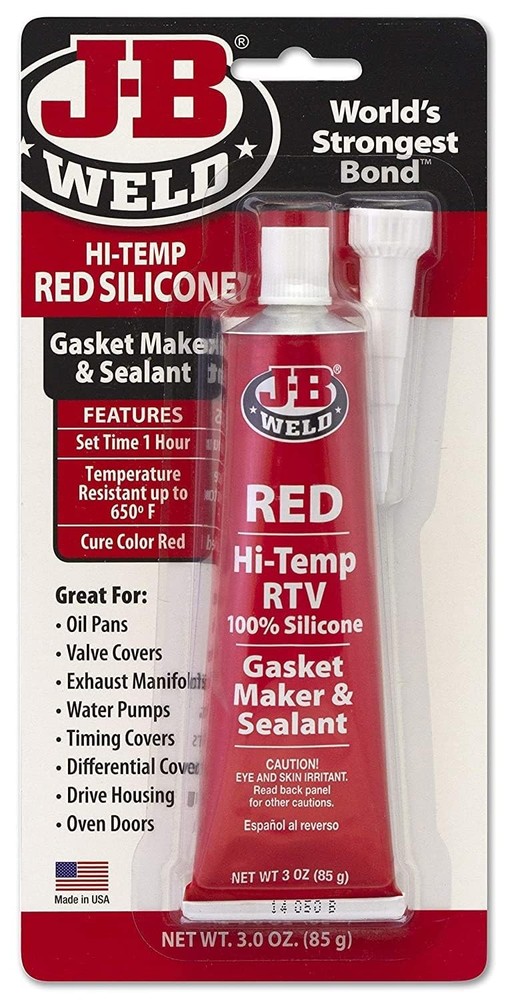 JB Weld 31314 High Temperature Red Acetoxy Silicone Sealant 3 Oz Free Shipping