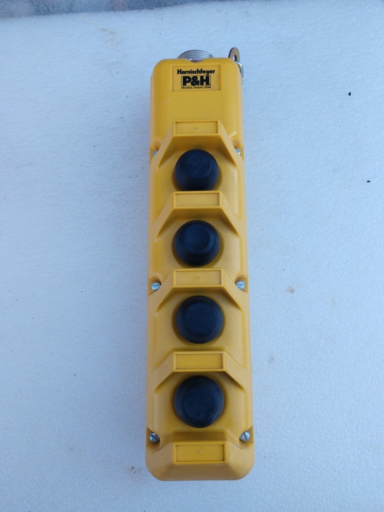 BRAND NEW P&H 596 4-BUTTON PENDANT PUSHBUTTON CRANE HOIST CONTROL STATION