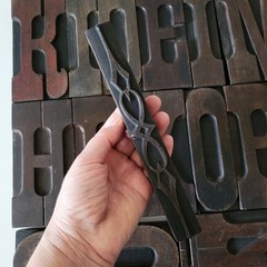 Antique Wood Type Letter Blocks Russian Empire Industrial decor Vintage Alphabet