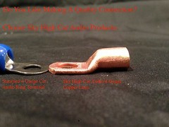 (10) 4 Gauge Copper Ring Terminals 1/4″ GREEN Heat Shrink Tubing LUGS