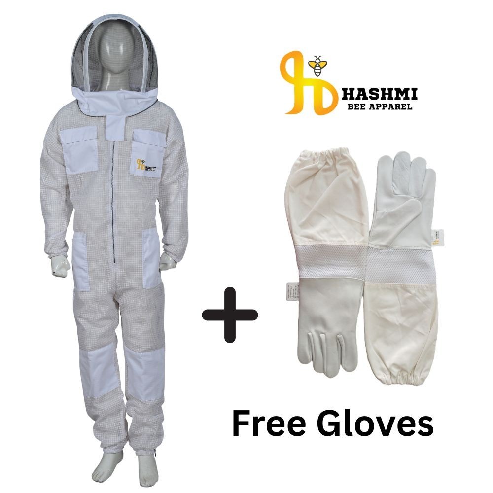 Full Ventilated Beekeeping String Protective Suit 3 Layers Fencing Veil White