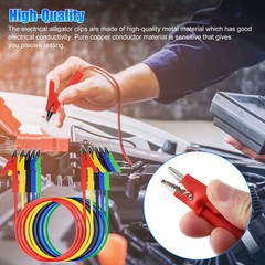 5Pcs 30V 15A Alligator Clips Electrical Test Leads Set Jumper Wires Cables Set