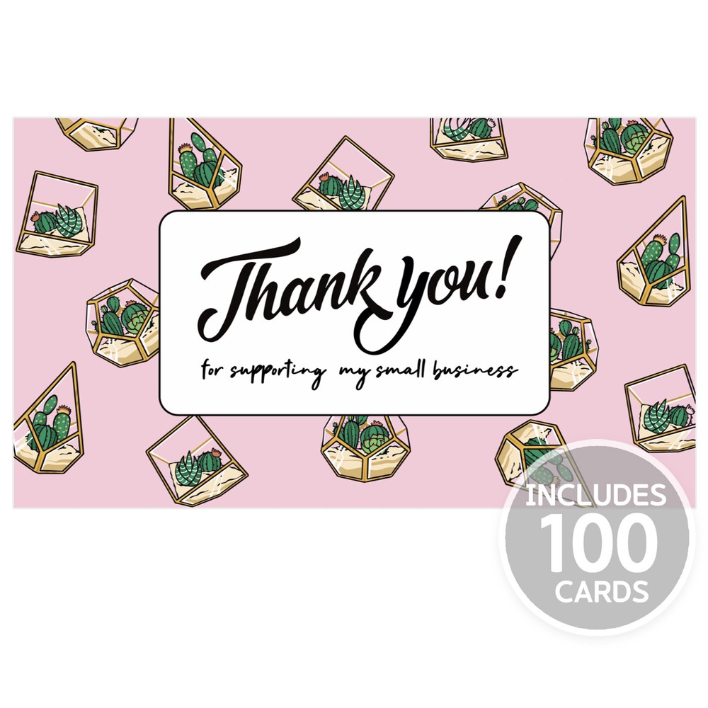 Thank You Cards Small Business (3.5 x 2 Inches – 100 pcs, 300GSM) by Modern 5th