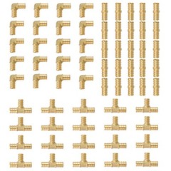 60 PCS 1/2″ EFIELD PEX Crimp Brass Fittings Elbow, Coupling, Tee(20 PCS/Each)