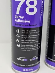 (2) 3M Polystyrene Insulation 78 Spray Adhesive Clear, Net 17.9 Oz Double Pack