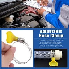 76 Pcs 8-44mm Key-Type Worm Gear Hose Clamps with Plastic Handle