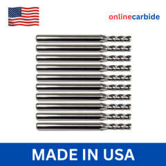 10 PCS 1/16″ 4 FLUTE CARBIDE END MILL
