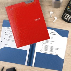 2-Pocket Folder, Plastic Folder with Stay-Put Tabs and Prong Fasteners, Holds…