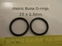 23mm ID x 28mm OD x 2.5mm thick O-ring. Buna-70. Quan 2.