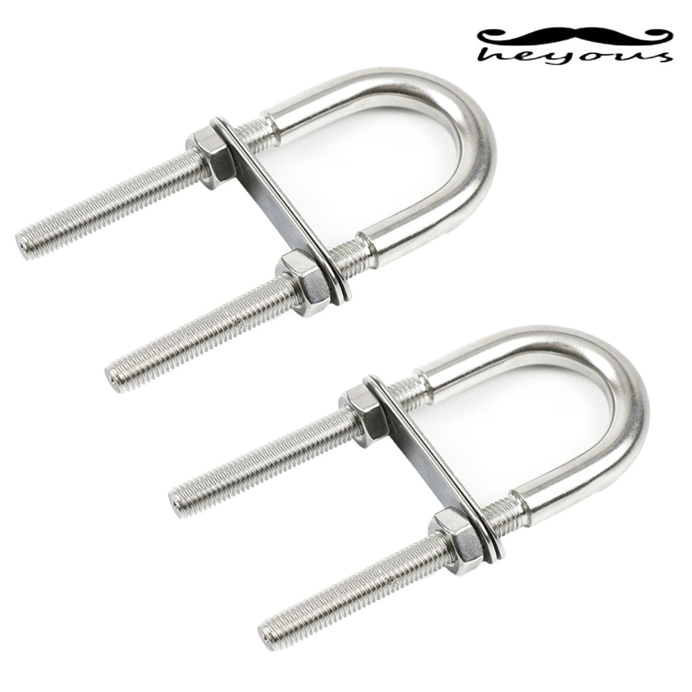 M8 Stainless Steel Square U Bolt Clamp Square Tube Clamps with Nut and Plate