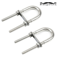 M8 Stainless Steel Square U Bolt Clamp Square Tube Clamps with Nut and Plate