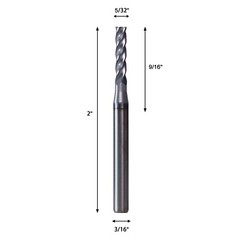 10 PCS 5/32″ 4 Flute 2″ Overall Length Solid Carbide End Mill AlTiN Coated
