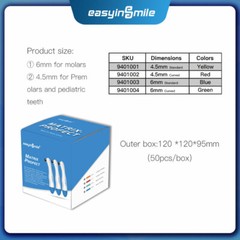 50pcs Dental Pro Matrix Bands Sectional Curved Matrices Band 4.5/6MM Adjustable