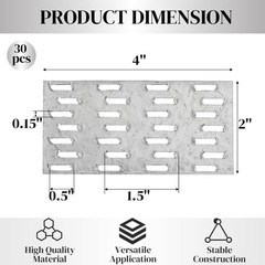 30 Pieces Truss Plates, 2 X 4 Inch Pronged Truss Mending Plate with 8 Mm Nail T