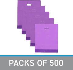 Plastic Bags 500 Purple Shopping Merchandise Die Cut Handles 15 x 18″ x 4″