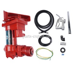 12V 20GMP Fuel Transfer Pump+Nozzle Kit Transfer of Gasoline Diesel Kerosene Red