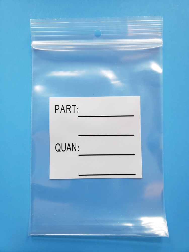 4″ x 6″ PARTS BAGS RECLOSABLE PLASTIC ZIP SEAL HEAVY 4MIL HANG HOLE WHITE BLOCK