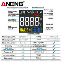 Infrared Thermometer LCD Digital Non-contact Laser IR Temperature Gun Temp Meter