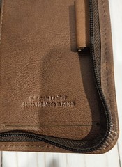VTG Franklin Covey Brown Full-Grain Leather 2-Zipper Wallet Binder – RARE