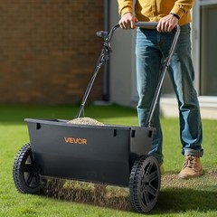 VEVOR Walk-Behind Push Spreader 50LB Capacity Lawn Drop Spreader 10 Settings
