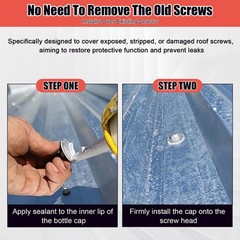 100Pcs Metal Screw Roof Caps, Protecting Screw Heads Easy to Install for Leak