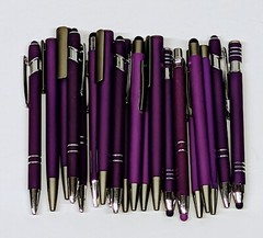 20ct Lot Misprint Metal Retractable Click Pens by Color: PURPLES Violet/Lavender