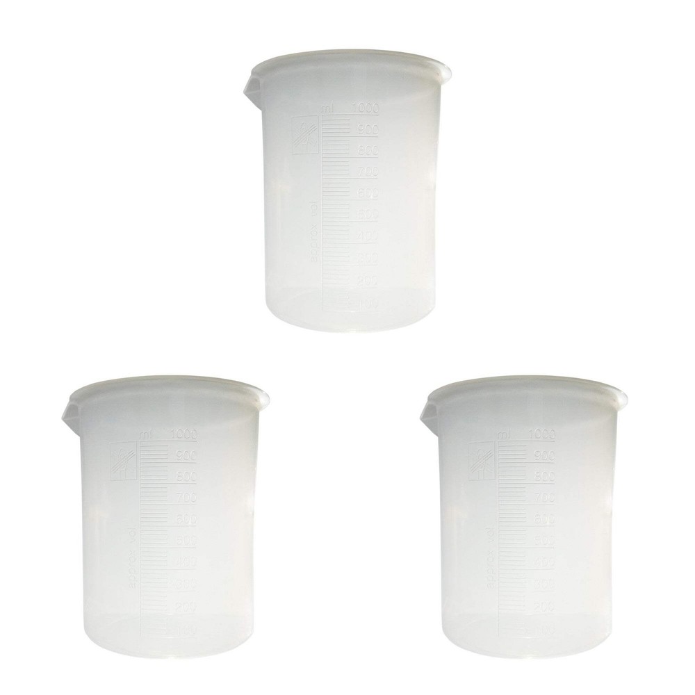 Beaker, Polypropylene, 1000ml, Pack of 3