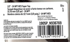 NEW IRWIN Hanson 1905P 1/2″ – 14 NPT HCS Taper Pipe Tap Made in USA ~ Free Ship.