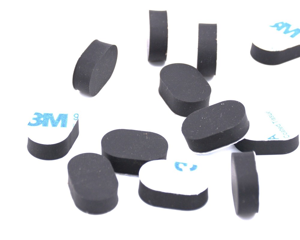1/2″ x 3/4″ x 1/4″ Peel & Stick Oval Silicone Rubber Feet Audio Repair Pads