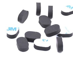 1/2″ x 3/4″ x 1/4″ Peel & Stick Oval Silicone Rubber Feet Audio Repair Pads